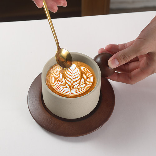 中古风陶瓷咖啡杯设计感小众高档精致高颜值个人专用杯子杯碟套装