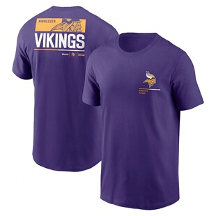 NFL球衣夏季维京人MinnesotaVikings橄榄球服宽松男士速干短袖T恤