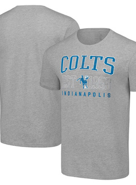 NFL球衣男夏季小马Indianapolis Colts休闲运动长袖宽松男短袖T恤