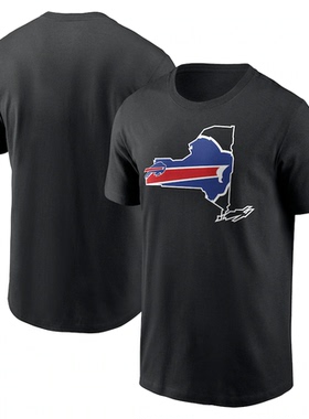 NFL球衣男夏季比尔队Buffalo Bills男士休闲运动长袖宽松短袖T恤