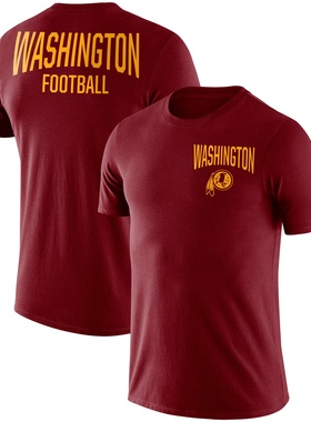 NFL球衣夏季华盛顿指挥官队Commanders橄榄球服宽松男速干短袖T恤