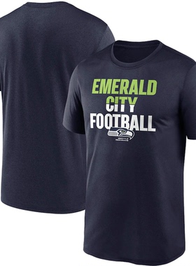 NFL球衣男夏季海鹰Seattle Seahawks橄榄球服宽松男士速干短袖T恤