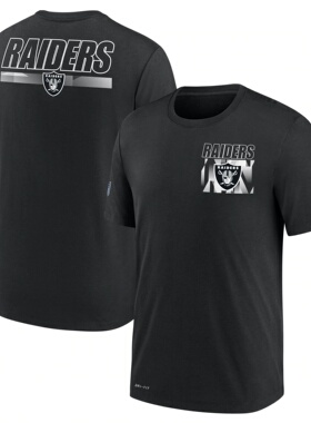 NFL球衣夏季突袭者LasVegas Raiders橄榄球服宽松男士速干短袖T恤