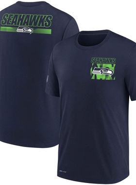 NFL球衣男夏季海鹰Seattle Seahawks橄榄球服宽松男士速干短袖T恤