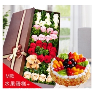 桂林象山区万福广场象山公园雁山区大学城玫瑰花生日蛋糕鲜花店母