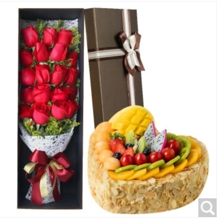 荆门市东宝区掇刀区京山县沙洋县钟祥市蛋糕店速递生日蛋糕玫瑰母