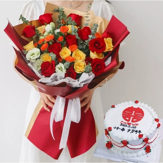 汉中汉台区虎头桥路太白路万邦东大街中心广场玫瑰花生日蛋糕鲜花