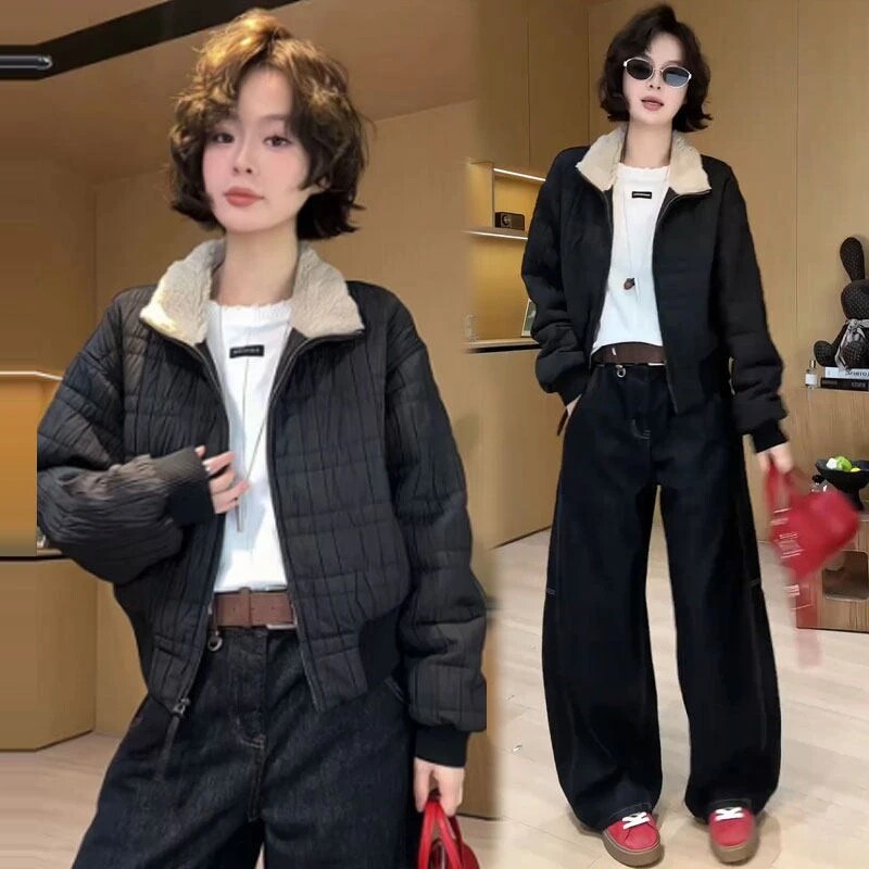 时尚加厚保暖棉衣外套女装冬季