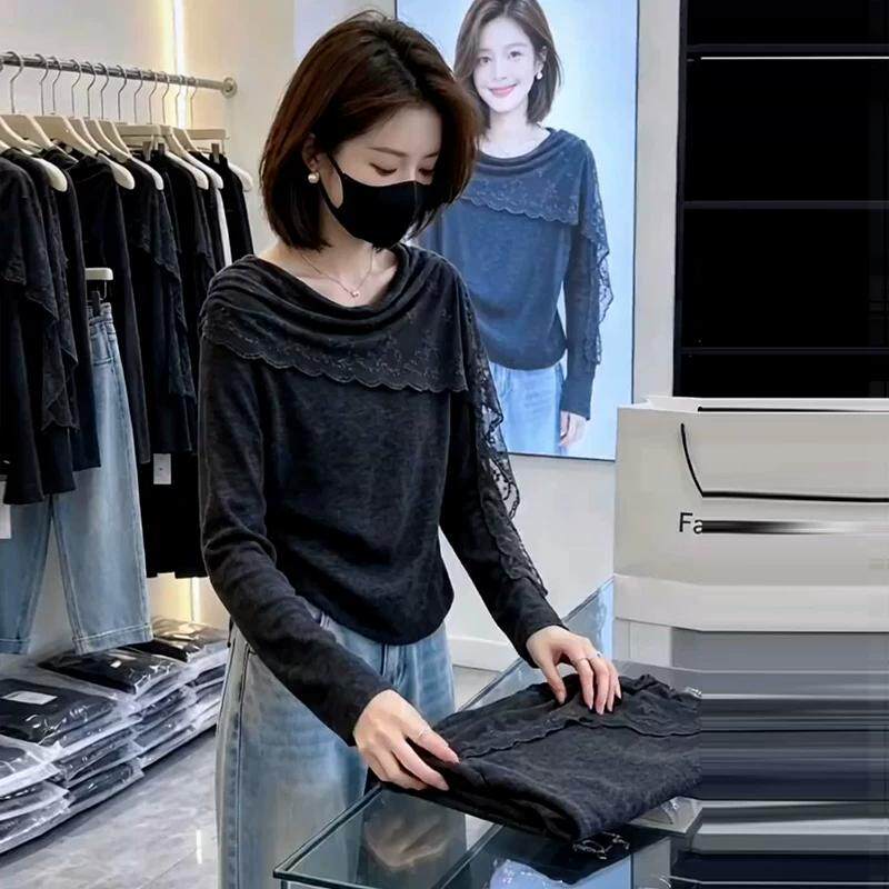 时尚T恤衫女百搭长袖打底上衣
