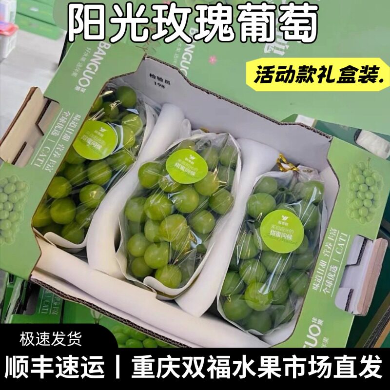 活动款阳光玫瑰葡萄礼盒装端午送礼当季水果推荐青提子香甜双福