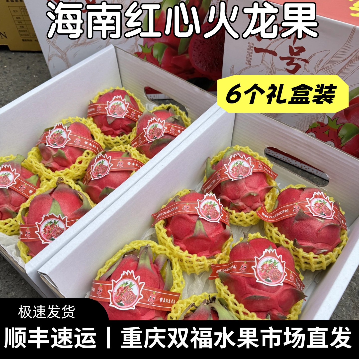 海南红心火龙果礼盒装