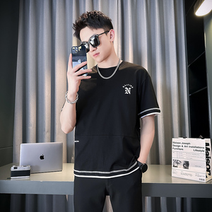 夏季短袖T恤男士百搭半袖宽松运动青少年套头衫潮 TX05-P58,男装T恤,星座712-1