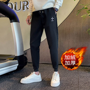 冬季加绒裤子 痞帅潮牌宽松哈伦裤男士 束脚裤加厚长裤 A59加绒图片