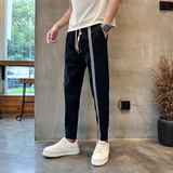 夏季男士休闲裤宽松哈伦裤修身小脚裤显瘦条纹长裤712-1-A122，男装休闲裤，星座712-1