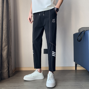 夏装新款男士休闲裤社会小伙网红裤夏季九分裤小脚裤  A84-P48图片