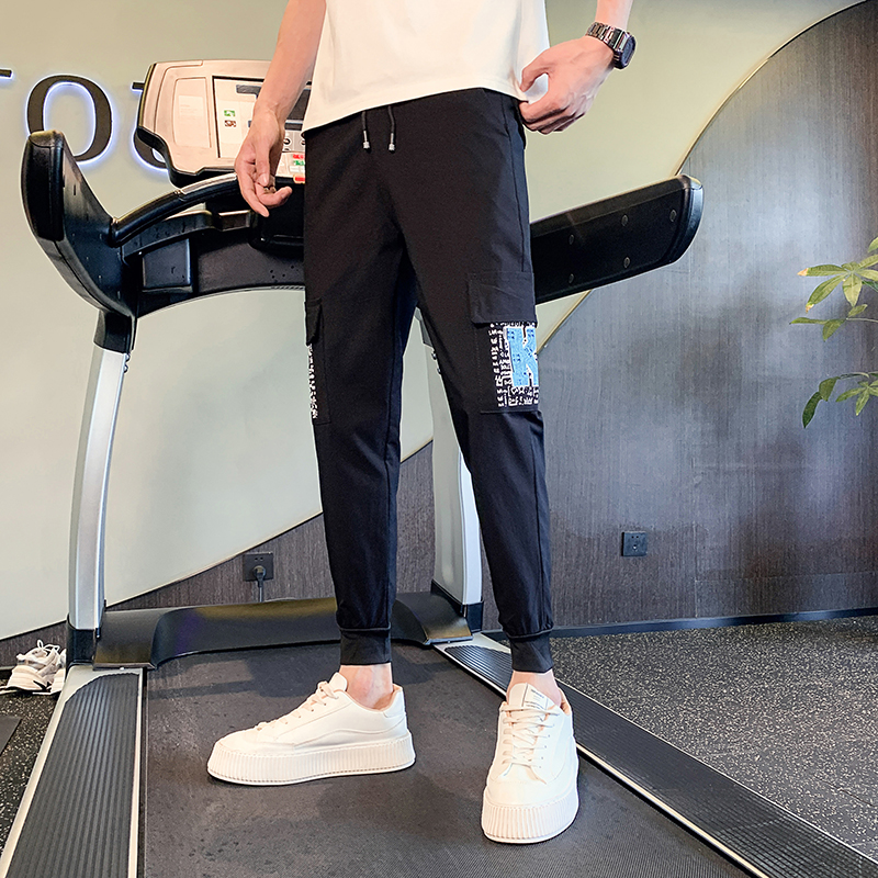 男士休闲裤夏季薄款九分裤痞帅高街精神小伙束脚裤A05-P4568，男装休闲裤，星座712-1