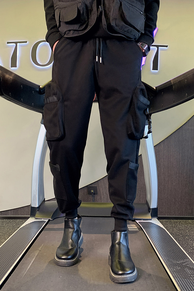 2024春夏装男士休闲裤束脚工装裤大裆裤修身哈伦裤712-1-AK67-P48,男装休闲裤,星座712-1