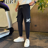 2024春装新款加绒裤男士休闲裤厚长裤束脚工装裤修身小脚裤A169，男装休闲裤，星座712-1