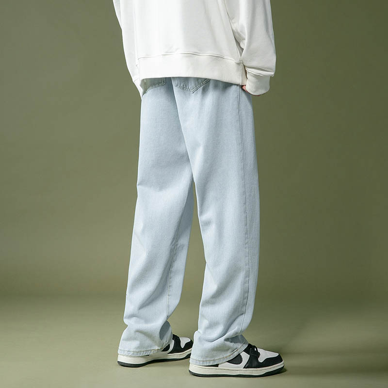 男士牛仔裤直筒宽松阔腿裤潮牌印花大码拖地裤百搭休闲裤K34,男装牛仔裤,星座712-1