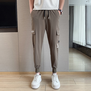 夏季薄款休闲裤男士九分裤潮流宽松哈伦裤束脚九分裤712-1-A105图片