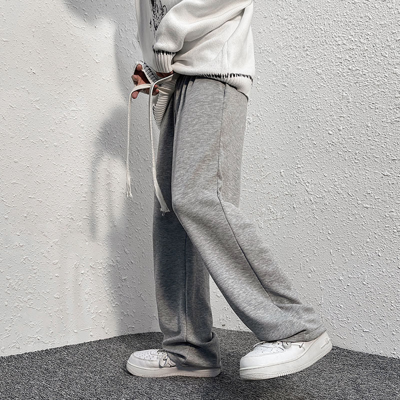 春夏装新款男士休闲裤港风潮牌拖地裤直筒款式阔腿裤编织绳卫裤图片