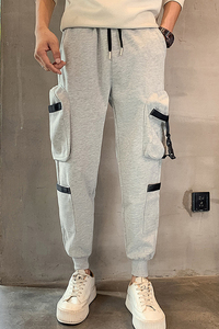 夏季新款休闲裤男士宽松卫裤束脚工装裤修身小脚裤 712-1-AK140图片