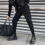 2024春季新款长裤休闲裤男士修身小脚裤纯色裤712-1-AK08-P45，男装休闲裤，星座712-1