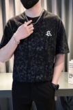 夏季韩版圆领短袖T恤男士刺绣字母流行休闲半袖打底衫TX04-P58，男装T恤，星座712-1