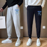 男士运动裤冬季休闲裤潮流宽松束脚裤社会小伙哈伦裤A76-P45绒P48，男装休闲裤，星座712-1