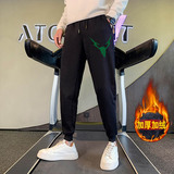 男士卫裤冬季加绒裤子春装新款运动裤社会人束脚裤A73P45绒P48，男装休闲裤，星座712-1