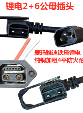 铁塔换电光宇爱玛锂电池充电器转接头电源线插头输出转换线纯铜