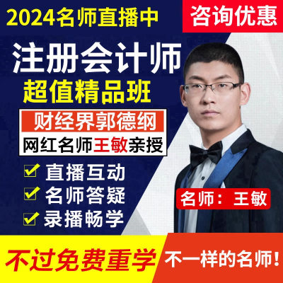 吾爱财经王敏2024年注会网课注册会计师网络课程cpa网课视频课件