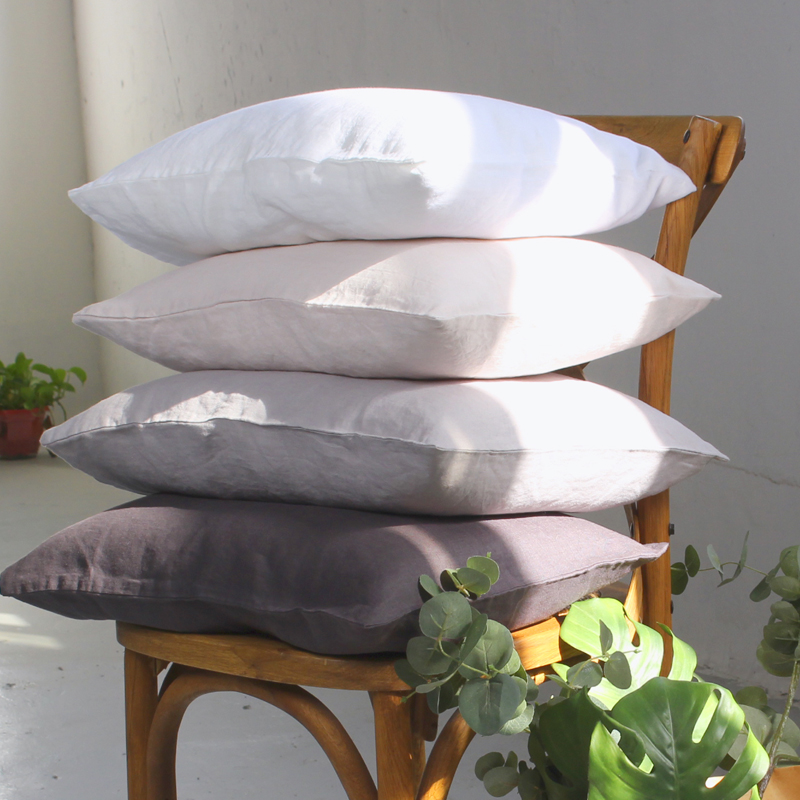 【纯亚麻儿童枕套】沙发床上抱枕靠垫套办公室腰枕套夏季透气吸汗