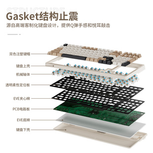 有线98配列客制化游戏电竞办公专用茶青红黑轴 真机械键盘鼠标套装