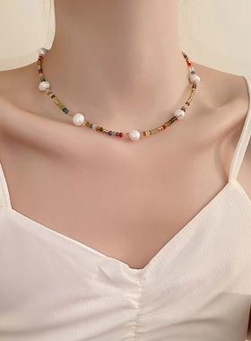 百搭气质时尚高级感锁骨链水晶