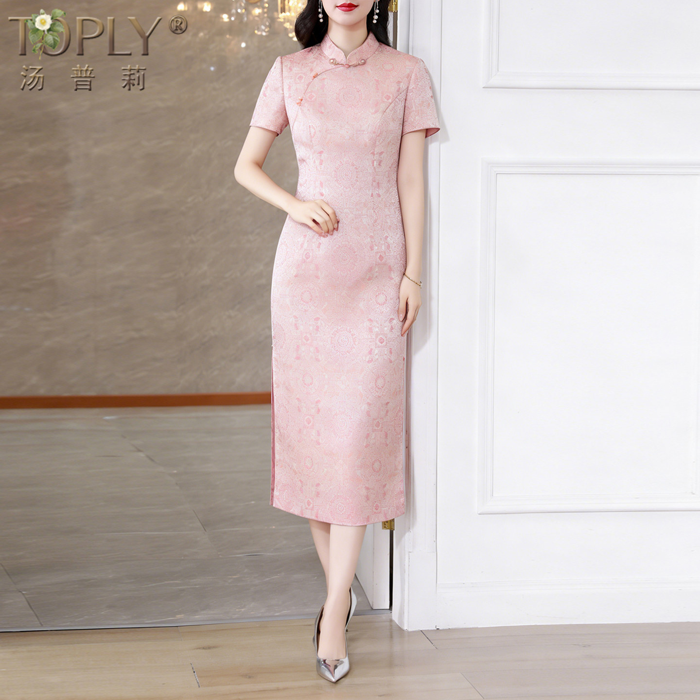 高端婚宴装礼服女喜婆婆敬酒服新中式改良真丝旗袍连衣裙日常可穿