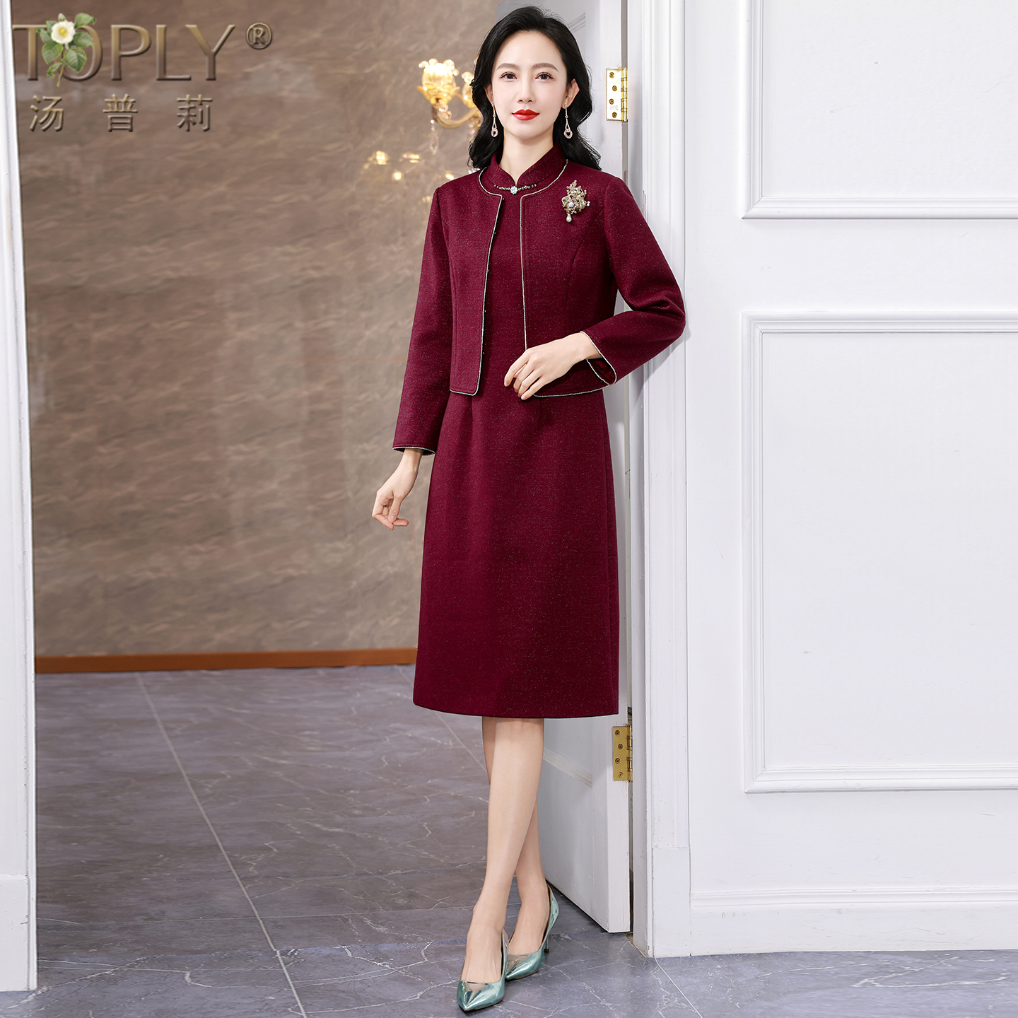 喜婆婆婚宴礼服高端喜妈妈连衣裙