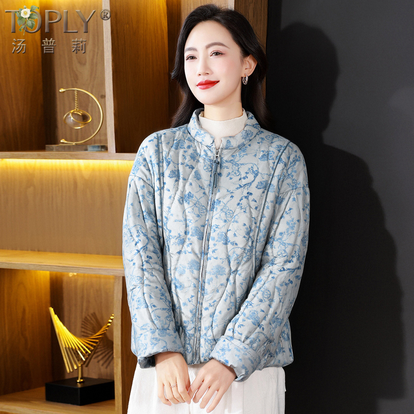 2025冬季新款90白鹅绒羽绒服女短款立领新中式鹅绒服保暖妈妈外套