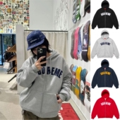 HOODED 贴布字卫衣 发热华夫格加绒卫衣 ZIP THERMAL LINED