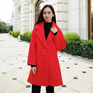AIVEI欣贺艾薇秋冬一粒扣简约女大衣毛呢大衣I0500311
