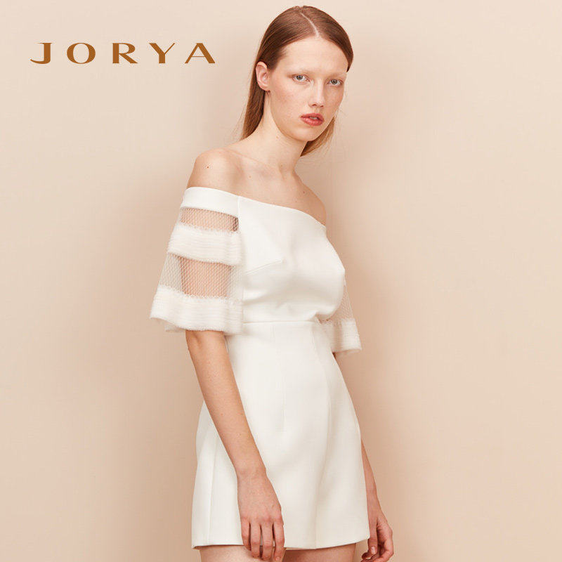 JORYA欣贺卓雅夏季一字肩短款连体裤K1200401