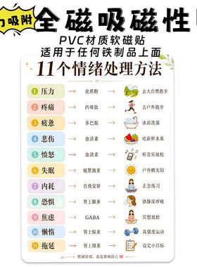 11种情绪处理方法强者心态冰箱磁性贴治愈系生活家居氛围感磁力贴