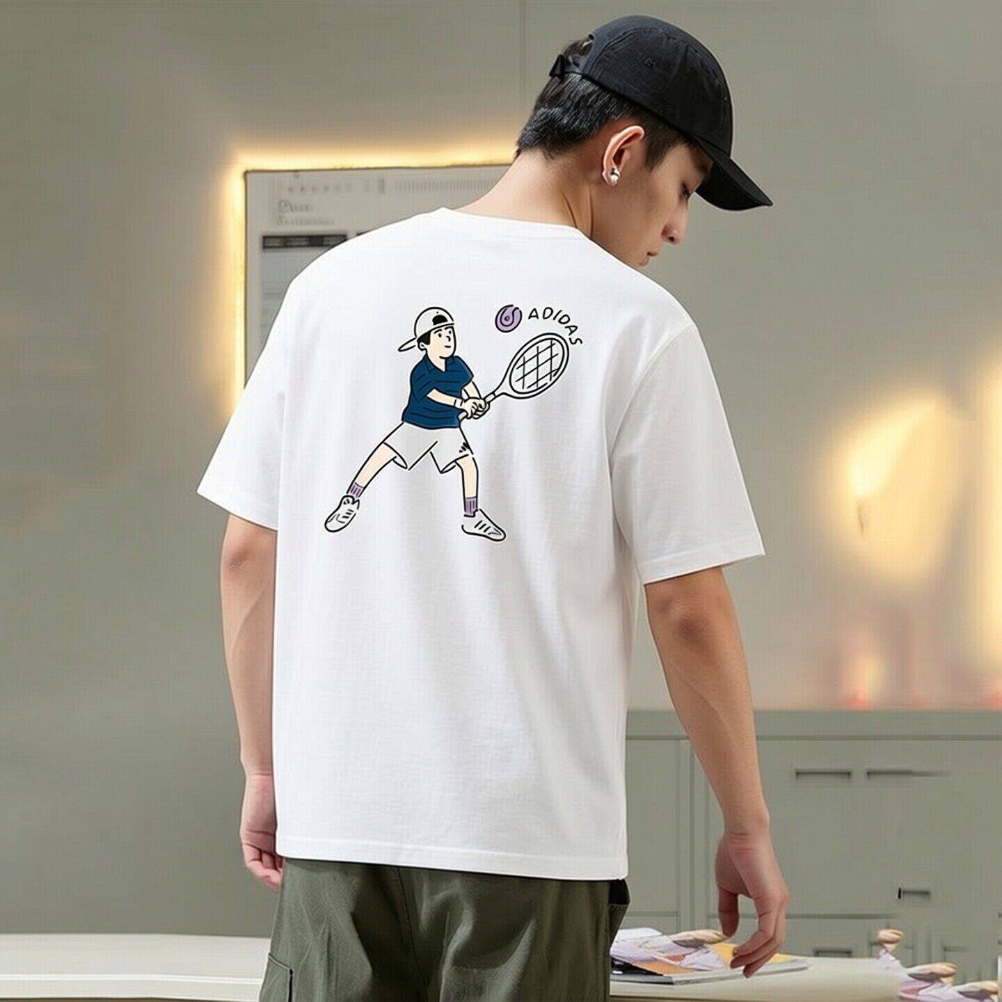 Adidas白色短袖男夏季新