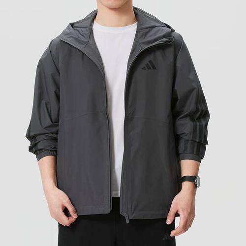 正品Adidas男装梭织连帽
