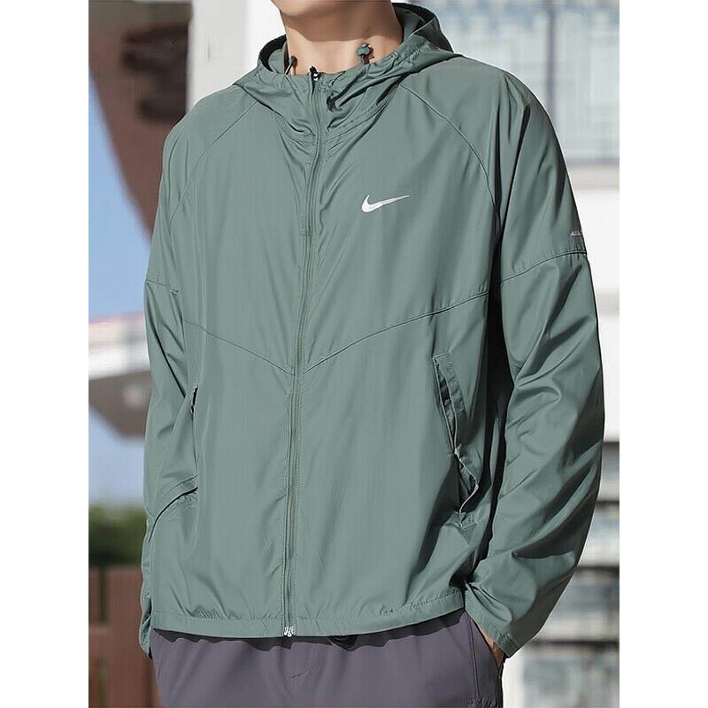 Nike耐克绿色外套男士跑步运动夹克2026年正品防晒服薄款防水上衣