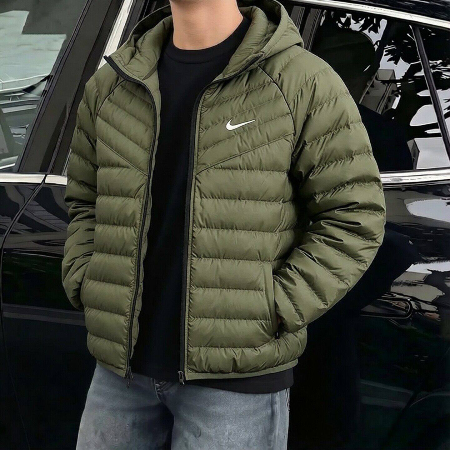 Nike耐克轻薄款羽绒服冬季新款保暖外套男士连帽上衣防风款运动装