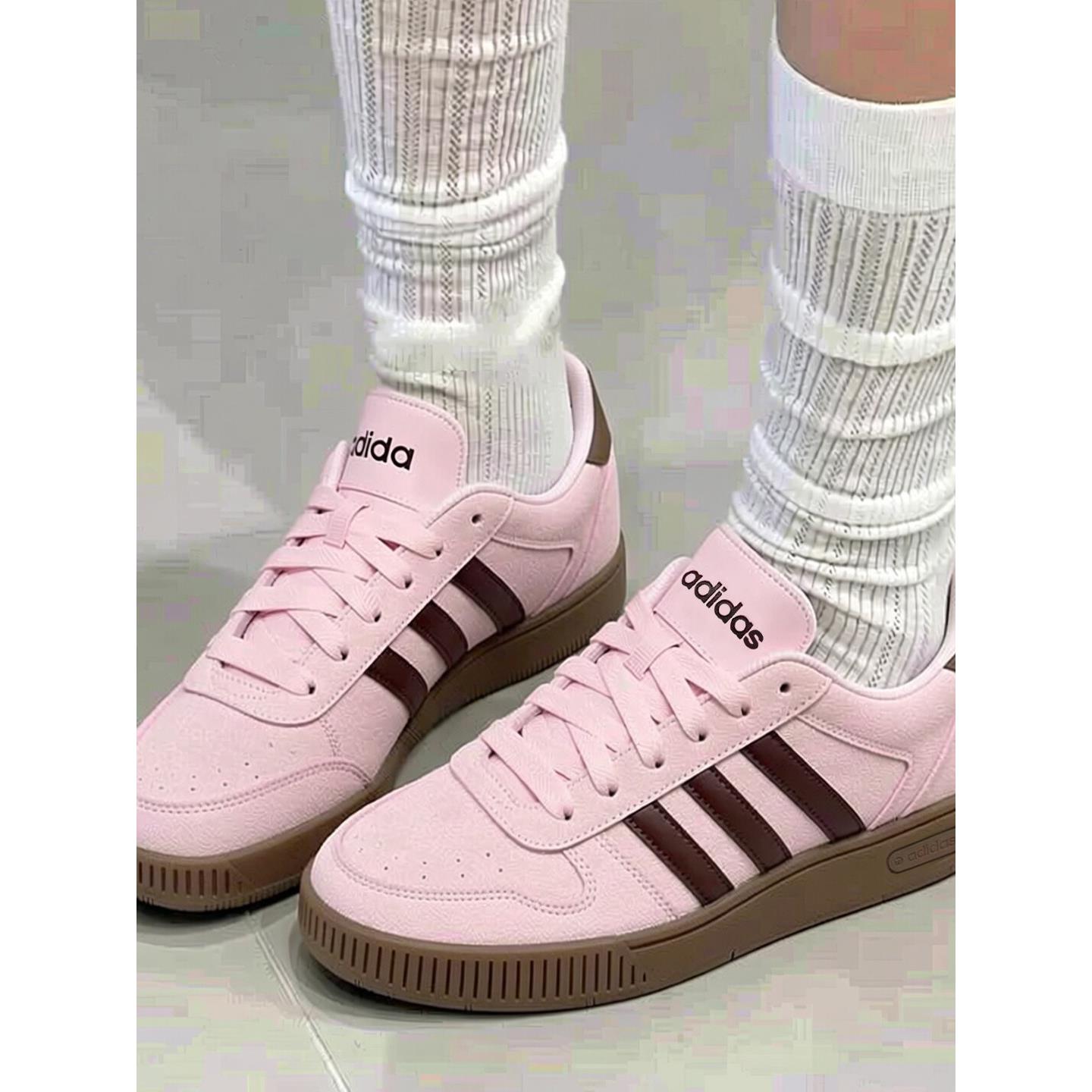 adidas阿迪达斯粉色板鞋女鞋秋季正品麂皮复古小锯齿D-PAD休闲鞋
