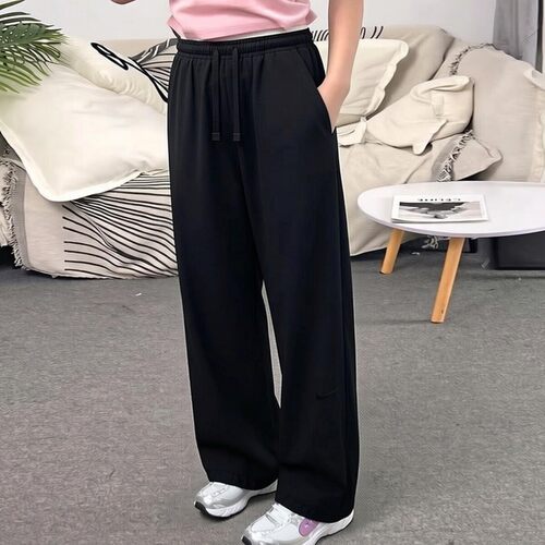 Nike耐克裤子超宽松直筒裤女子oversize潮流运动裤新款抽绳款长裤