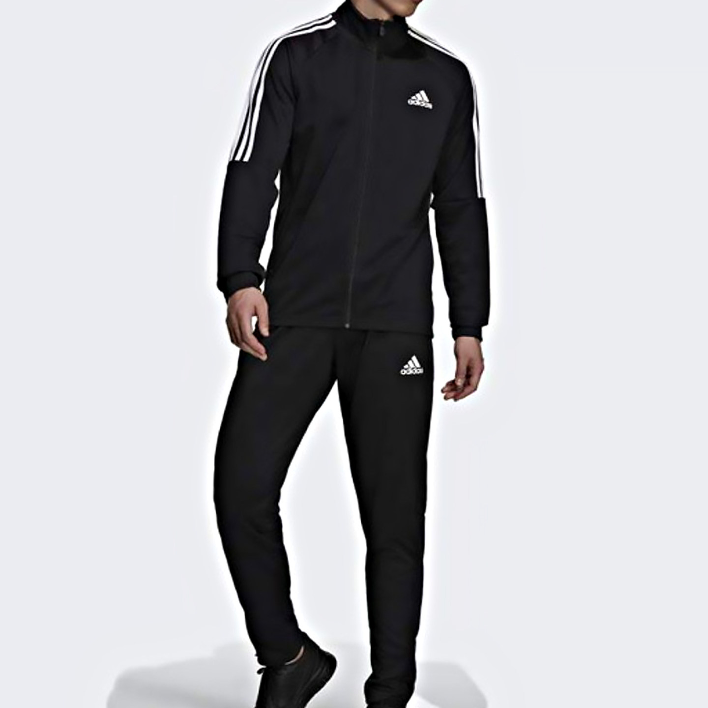 Adidas阿迪达斯 男款经典三条纹运动休闲跑步套装 H28922