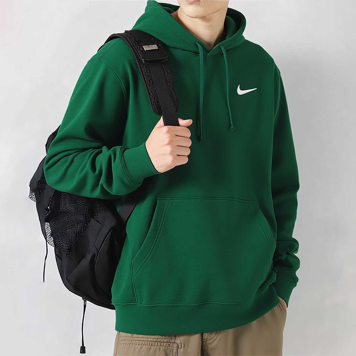 NIKE耐克连帽卫衣男装秋季新款蓝色休闲上衣跑步运动服长袖套头衫